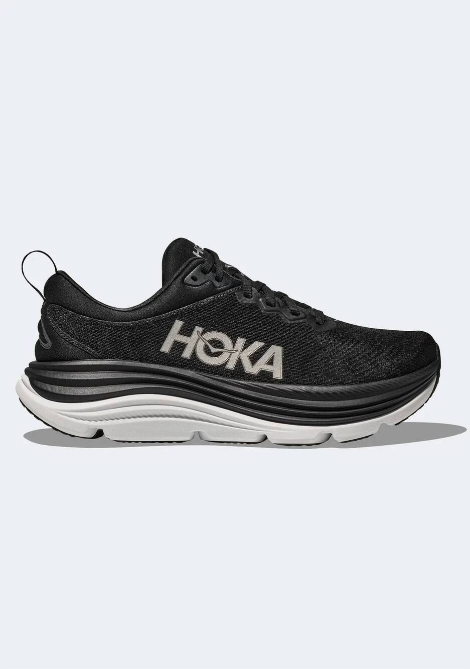 NEW HOKA women's gaviota 5 running shoes - wide in black/white